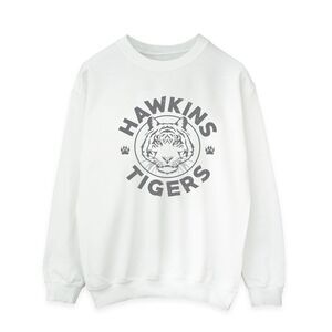 Netflix Mens Stranger Things Hawkins Grey Tiger Sweatshirt / White